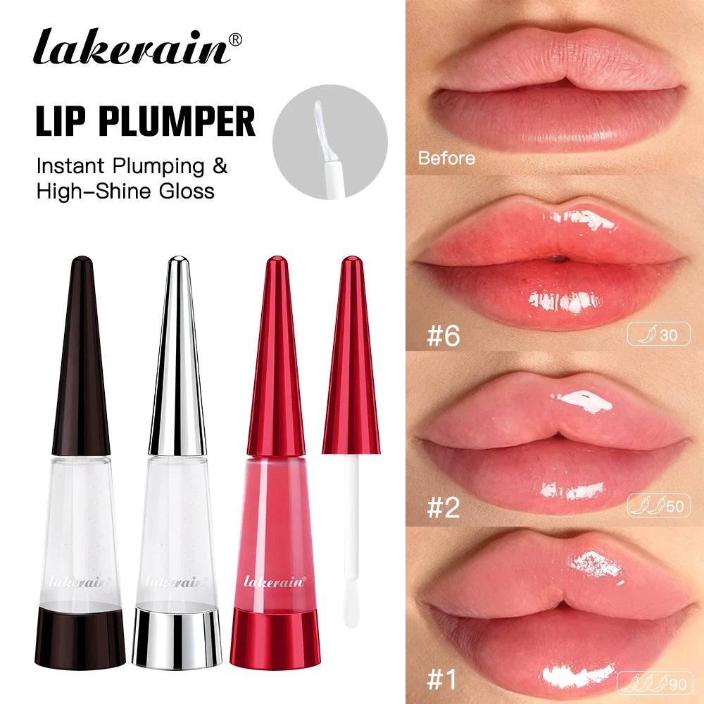 Gloss Volumizador Lábios Lakerain – Hidratação Profunda Nutrição Duradoura Brilho Intenso Acabamento Volumoso Líquido Hidratante