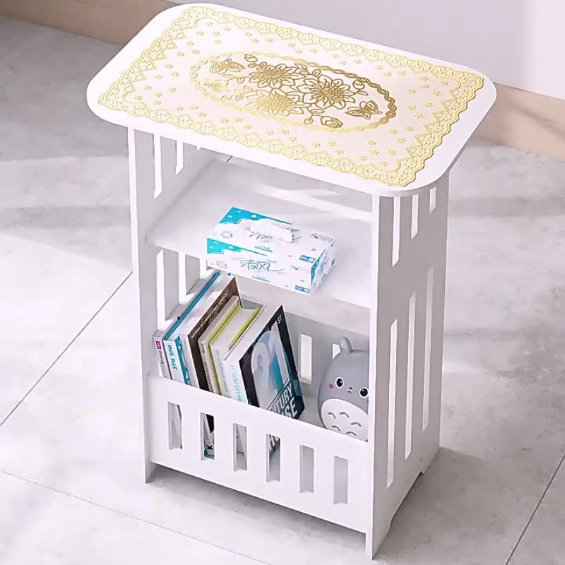 Mesa Arrumação Nórdica Madeira 2 Níveis - Organizador Minimalista Quarto Sala Estilo Escandinavo