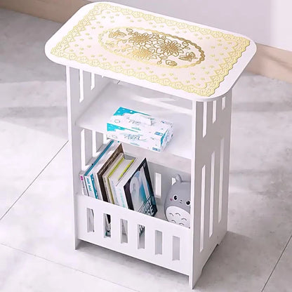 Mesa Arrumação Nórdica Madeira 2 Níveis - Organizador Minimalista Quarto Sala Estilo Escandinavo