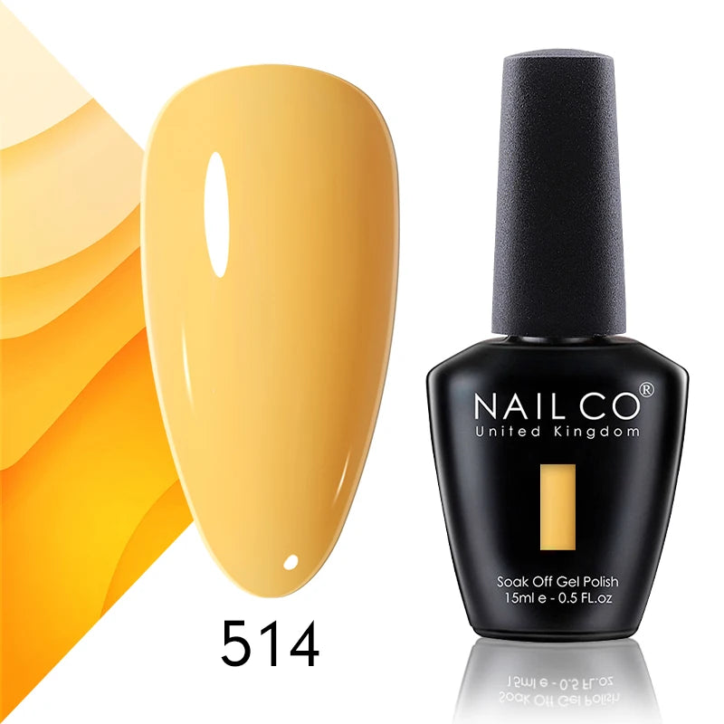 Verniz Gel NAILCO 15ml Série Vermelho Escuro – Cores Glitter UV Manicure Profissional Semi-Permanente