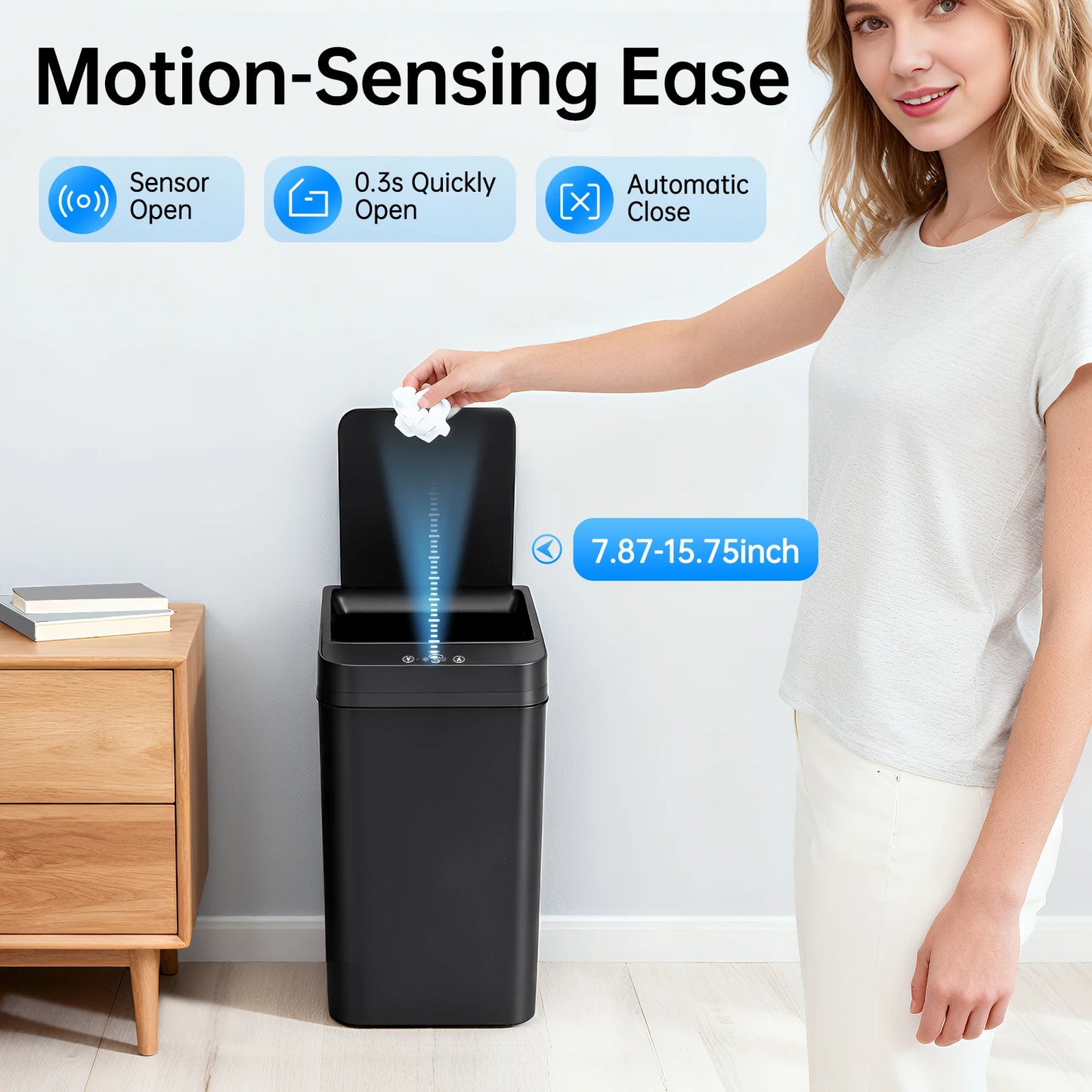 Lixeira Inteligente com Sensor de Movimento — Abertura Automática por Gesto ou Toque