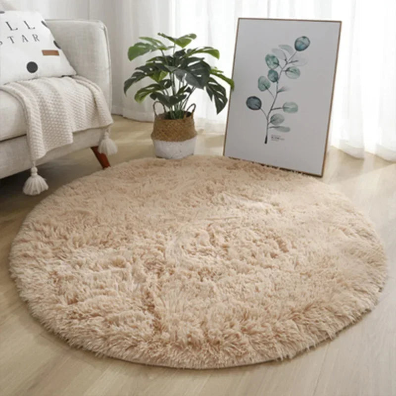 Tapete Redondo Peludo Ultra Macio - Pelo Alto 4,5cm Antiderrapante Sala Quarto