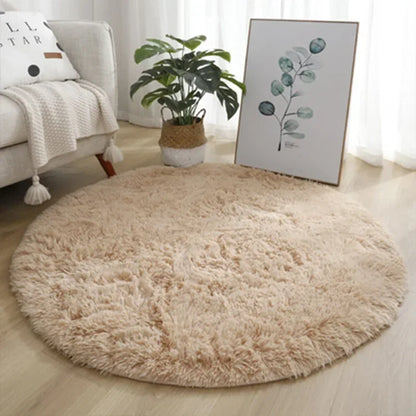 Tapete Redondo Peludo Ultra Macio - Pelo Alto 4,5cm Antiderrapante Sala Quarto