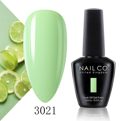 Verniz Gel NAILCO 15ml Série Vermelho Escuro – Cores Glitter UV Manicure Profissional Semi-Permanente