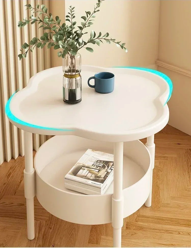 Mesa de Café 2 Níveis Plástico - Mesa Lateral Arrumação Quarto Sala Estilo Moderno
