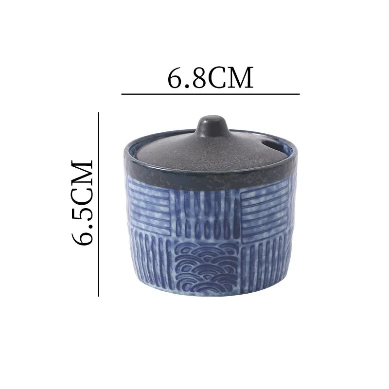 Frasco Temperos Cerâmica Vintage - Recipiente Sal Açúcar Pimenta Especiarias Decoração Cozinha