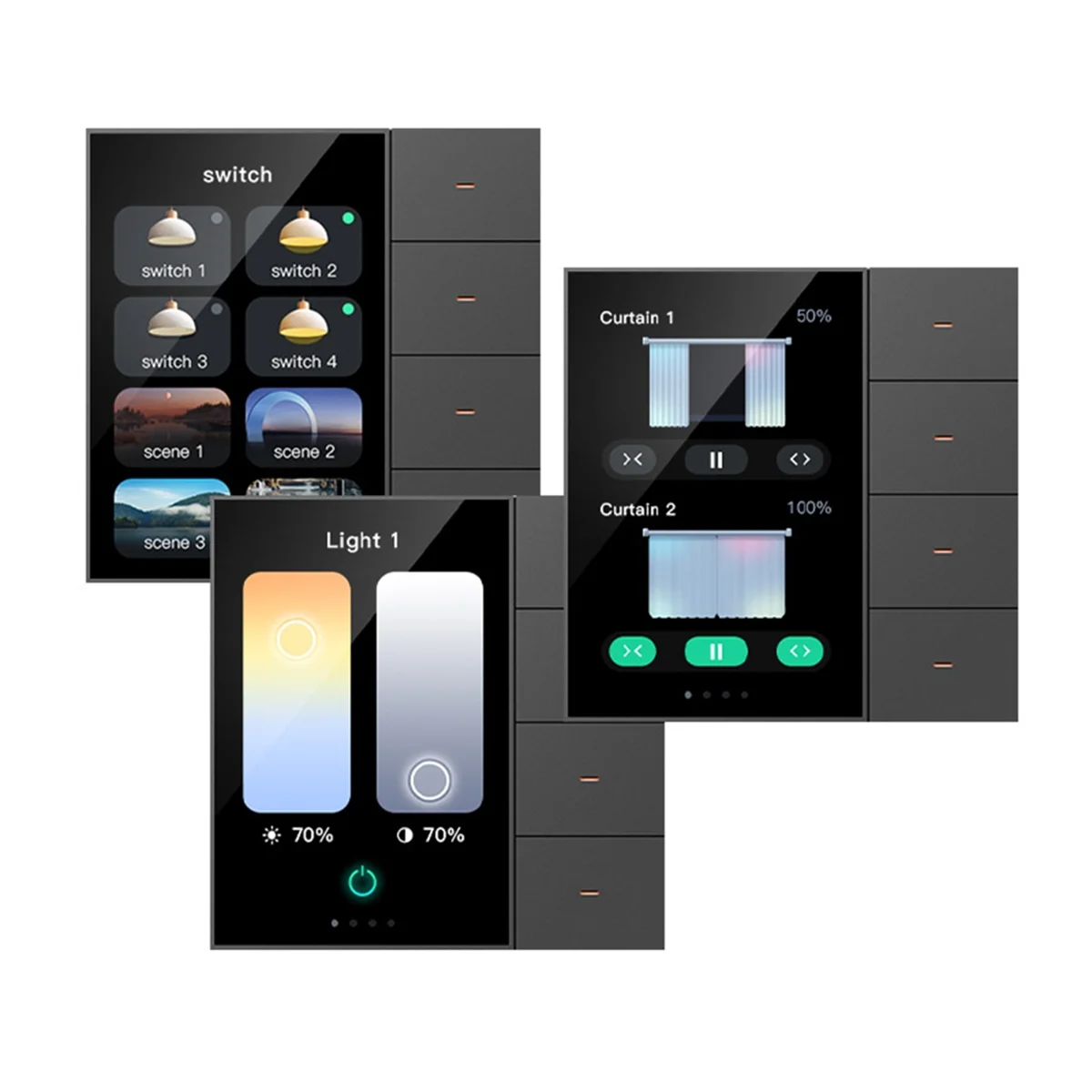 Interruptor Inteligente Premium Y59A 3.5" Touch Screen – Smart Home WiFi Automação Casa Moderna