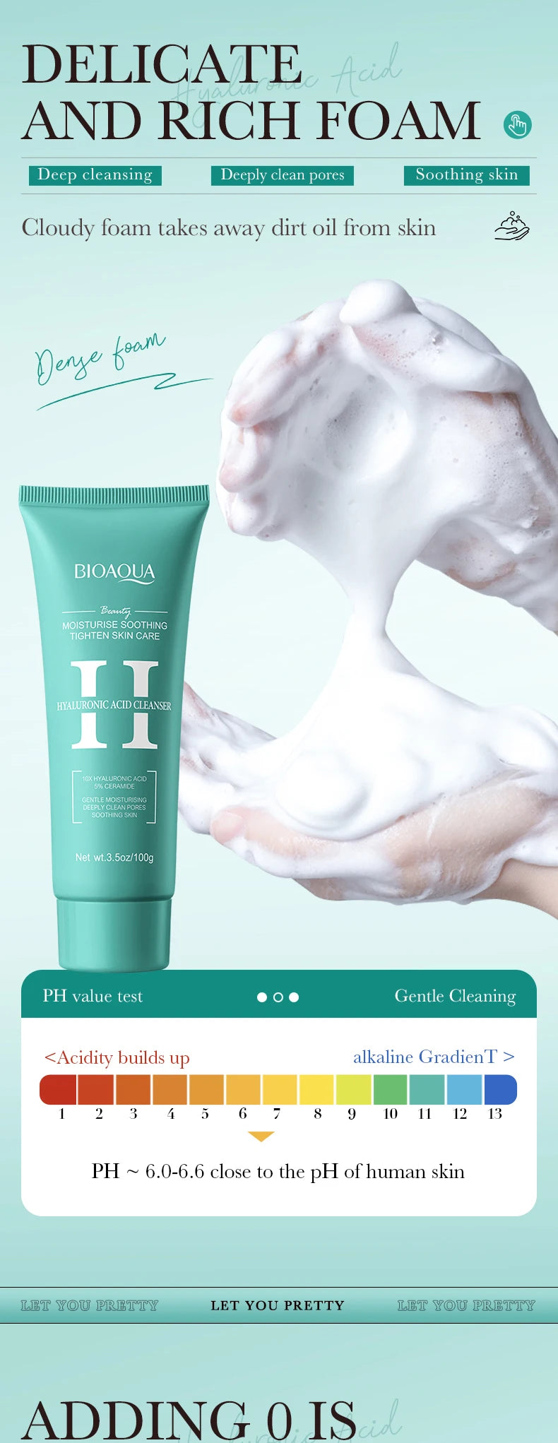 Gel Limpeza Facial BIOAQUA Ácido Hialurônico
