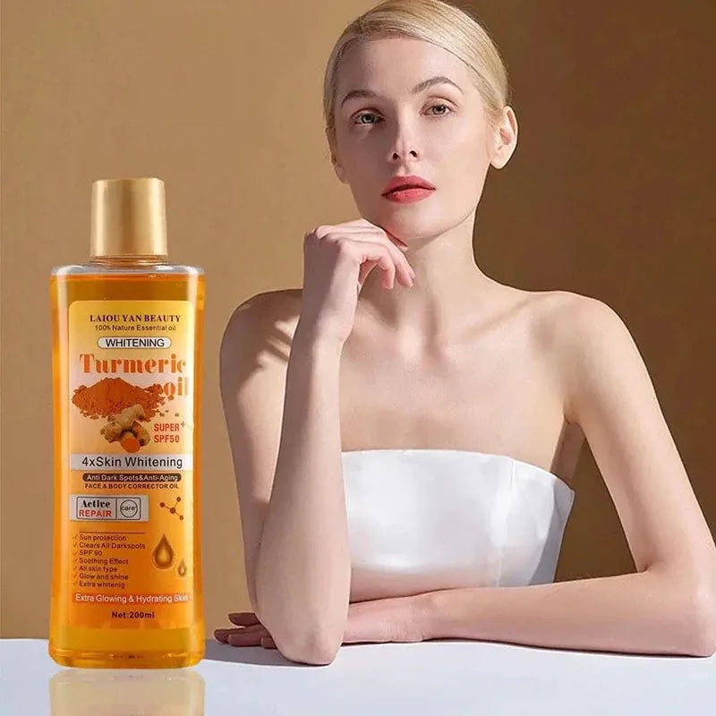 Óleo Essencial Cúrcuma e Gengibre 200ml – Hidratação Profunda | Sérum Facial Nutritivo e Suavizante | 1 ou 2 Unidades