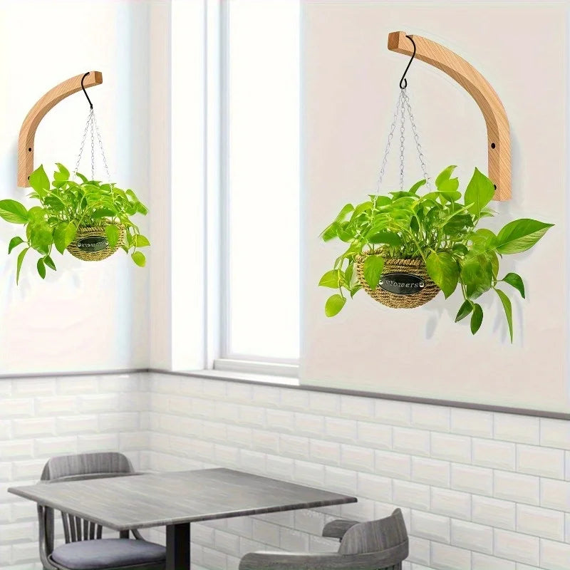 Suporte Parede Plantas em Madeira - Organizador Suspenso para Vasos 1 ou 2 Peças