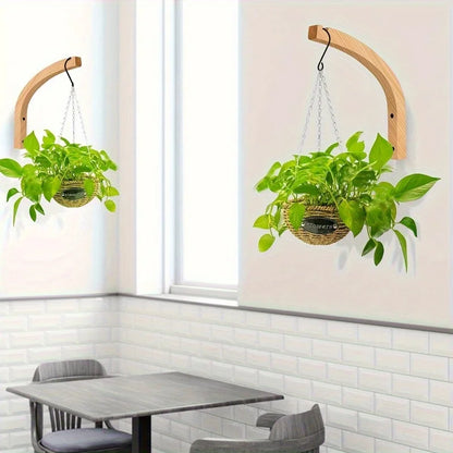 Suporte Parede Plantas em Madeira - Organizador Suspenso para Vasos 1 ou 2 Peças