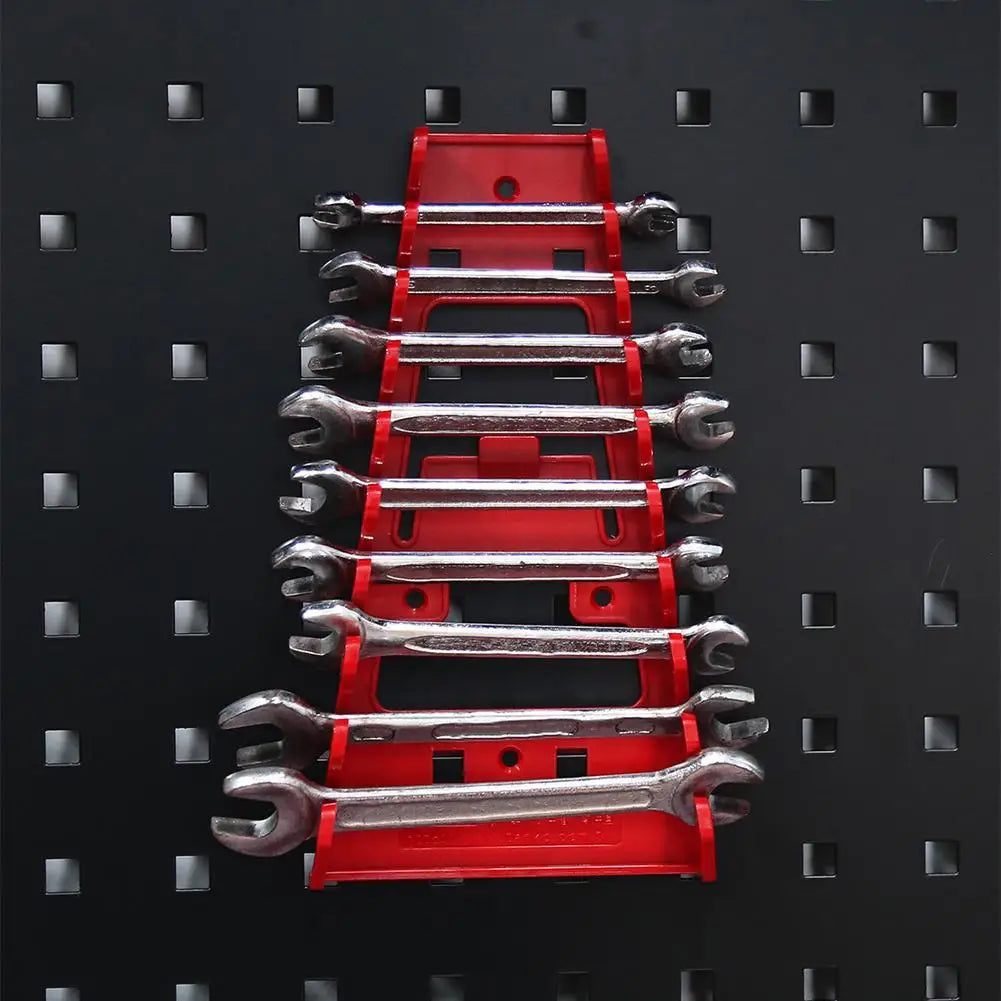 Organizador de Ferramentas Vermelho – Suporte para Chaves e Chaves de Boca | Porta-Ferramentas de Parede | Bandeja de Armazenamento para Soquetes | Organizador de Ferramentas em Plástico