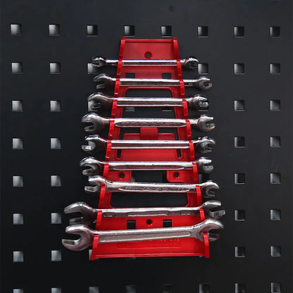 Organizador de Ferramentas Vermelho – Suporte para Chaves e Chaves de Boca | Porta-Ferramentas de Parede | Bandeja de Armazenamento para Soquetes | Organizador de Ferramentas em Plástico