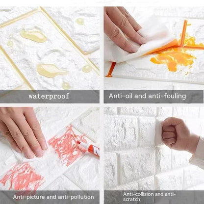 Papel de Parede 3D Autoadesivo Efeito Tijolo Antigo - 70cm x 1/5/10m Impermeável para Sala e Quarto