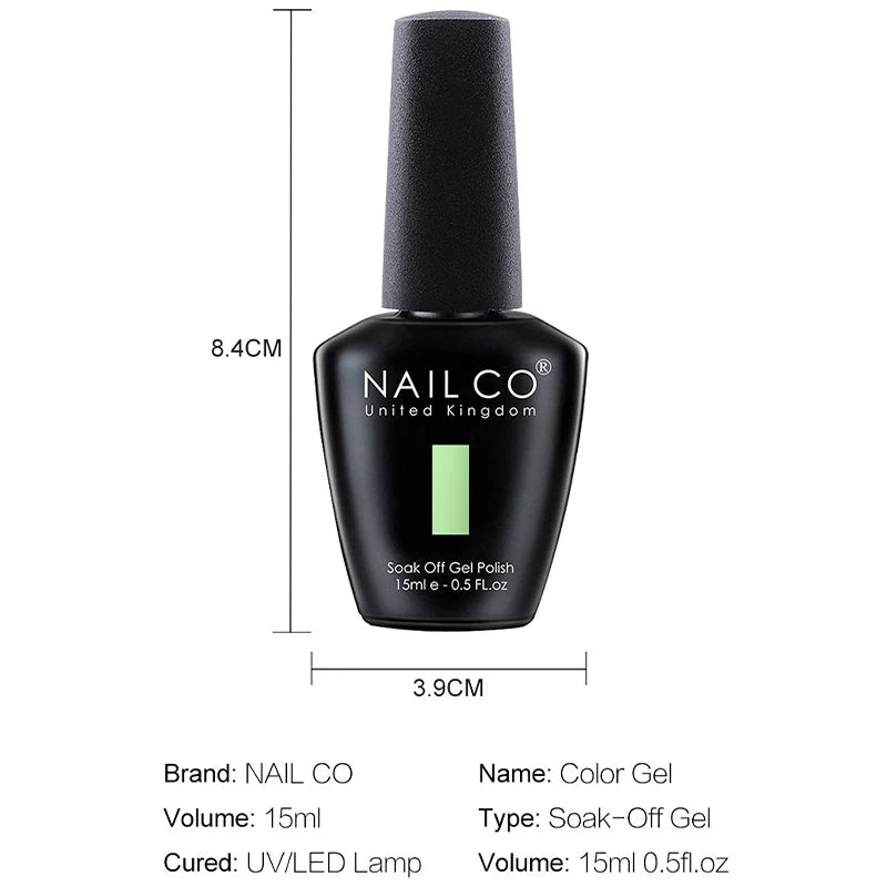 Verniz Gel NAILCO 15ml UV/LED Sem Hema/TPO – Base e Top Coat Profissional Semi-Permanente