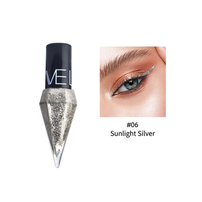 Delineador Líquido Diamante Brilhante – Pérola Iridescente Secagem Rápida À Prova de Água Não Borra Maquilhagem Olhos