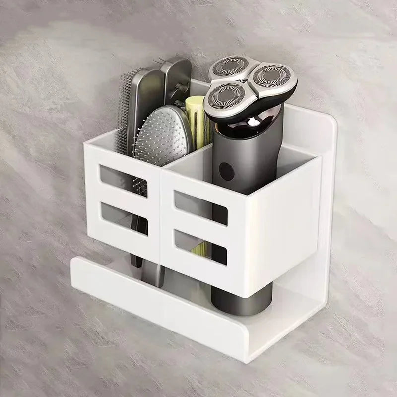 Novo Organizador Multifuncional para Lavatório – Instalação Sem Furos | Suporte de Parede para Escovas de Dentes, Barbeador e Acessórios de Casa de Banho