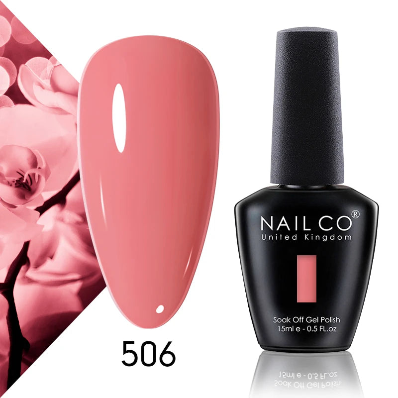 Verniz Gel NAILCO 15ml Série Vermelho Escuro – Cores Glitter UV Manicure Profissional Semi-Permanente
