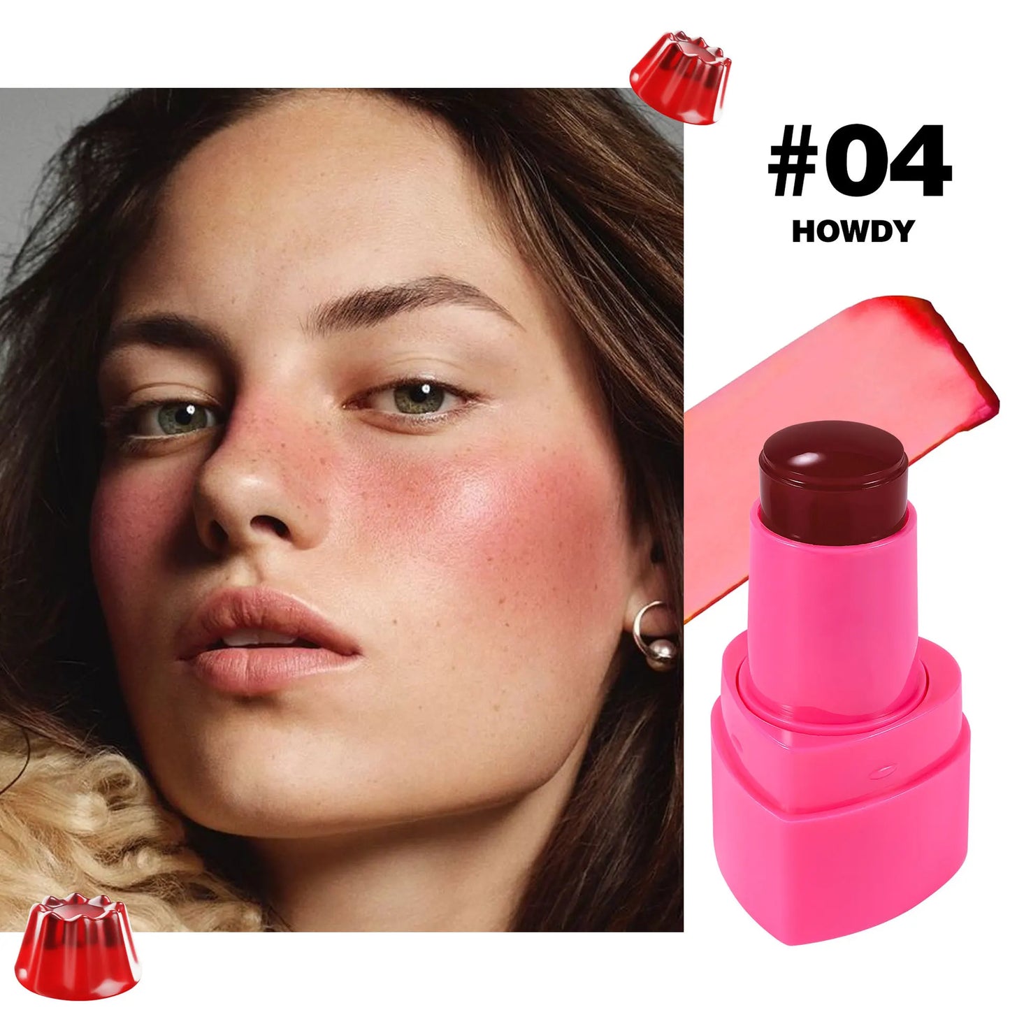 Blush Stick 2 em 1 Handaiyan | Tint Jelly para Lábios e Maçãs do Rosto