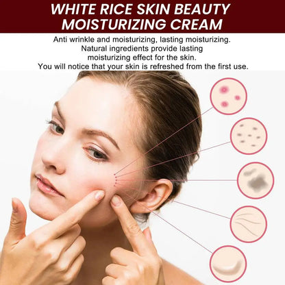 Creme Facial Arroz Branco 1/2/3 Unidades | Essência Iluminadora e Hidratante Leve