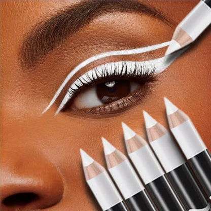 Kit 3 Lápis Delineador Branco Mate – Secagem Rápida À Prova de Água Longa Duração Maquilhagem Olhos
