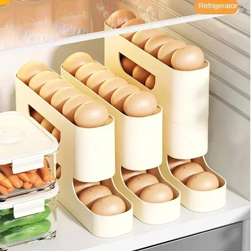 Caixa Organizadora de Ovos para Frigorífico | 2-4 Camadas com Deslize Automático
