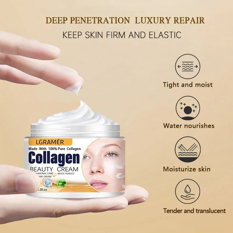 Creme Anti-Rugas Facial e Olhos | Lifting Colágeno Coreano Nutritivo e Reparador