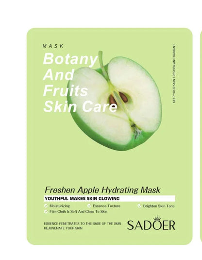 Máscara Facial Folha Frutas Plantas Naturais – Hidratante Controlo Oleosidade Iluminador Reduz Poros