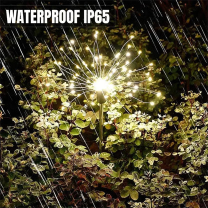 Luz Solar Jardim Fogo de Artifício 90/150 LED - Iluminação Exterior Impermeável 8 Modos Decoração Natal