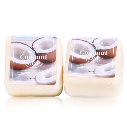 Sabonete Artesanal Glutationa Coco Esfoliante – Limpeza Profunda Hidratante Banho Óleo Essencial Plantas Portátil
