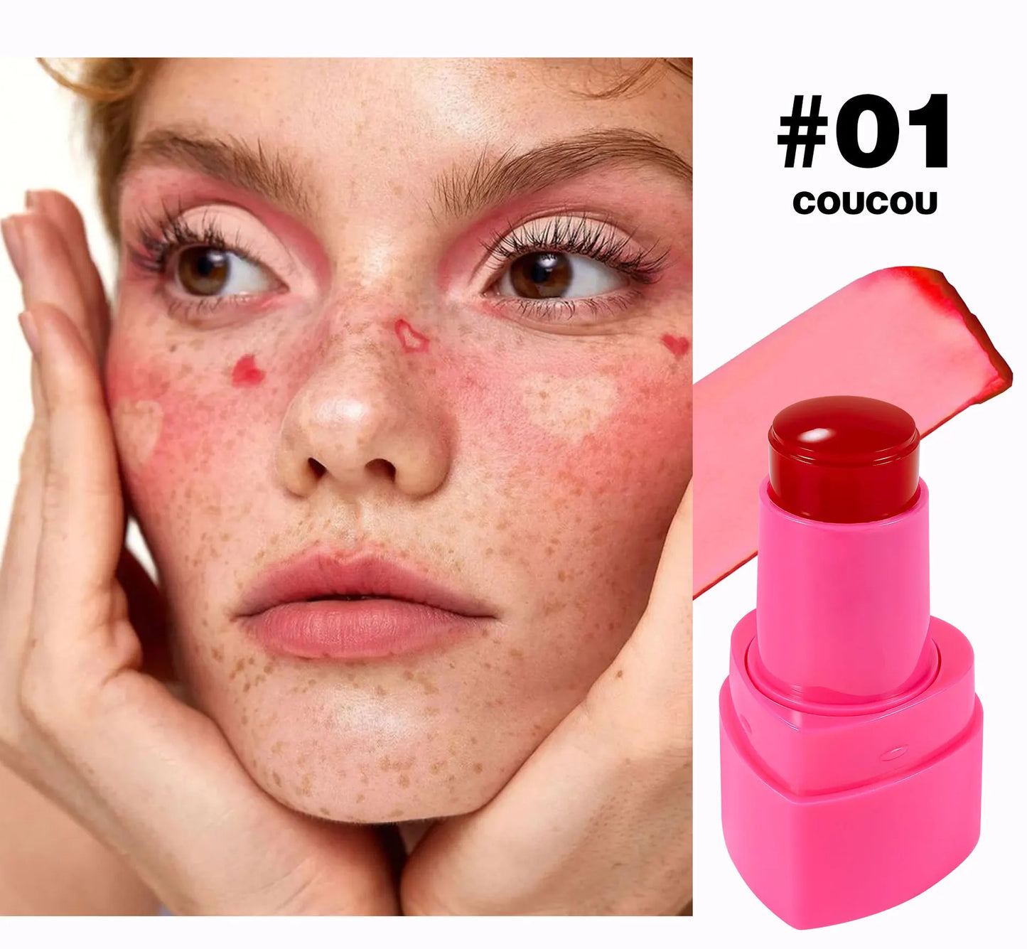 Blush Stick 2 em 1 Handaiyan | Tint Jelly para Lábios e Maçãs do Rosto