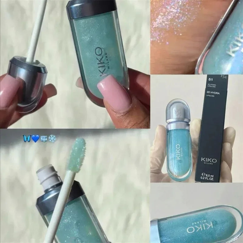 Gloss Labial KIKO 3D Hydra Espelho – Brilho Shimmer Hidratante Perolado Volumizador Não Transfere