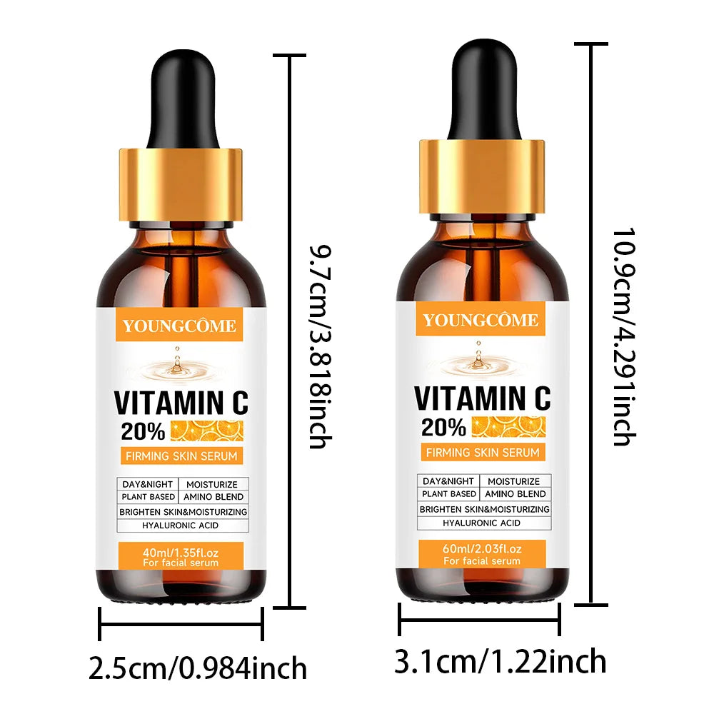 Sérum Facial Vitamina C Remove Rugas – Lifting Firmeza Suaviza Linhas Finas Anti-Idade Essência Branqueamento Ilumina Pele