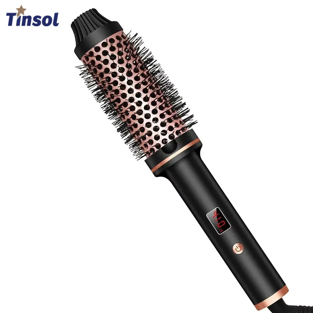 Modelador de Cabelo Iónico 3 em 1 | Alisador e Modelador Profissional | Ferro de Ondular Aquecido | Escova de Styling | Anti-Queimadura | Escova Térmica | Varinha de Caracóis