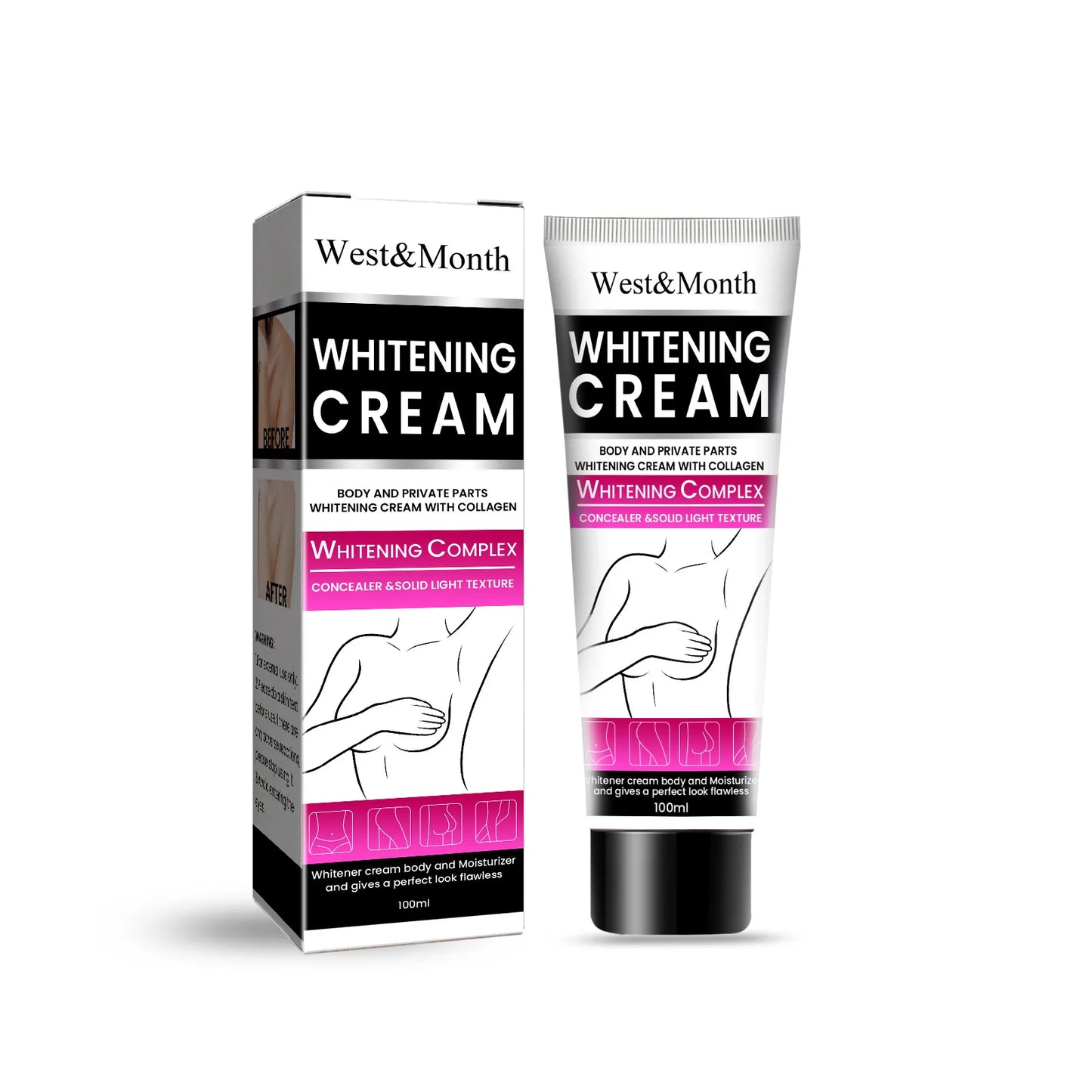 Creme Clareador Corporal | Para Joelhos, Virilha, Axilas e Zonas Íntimas