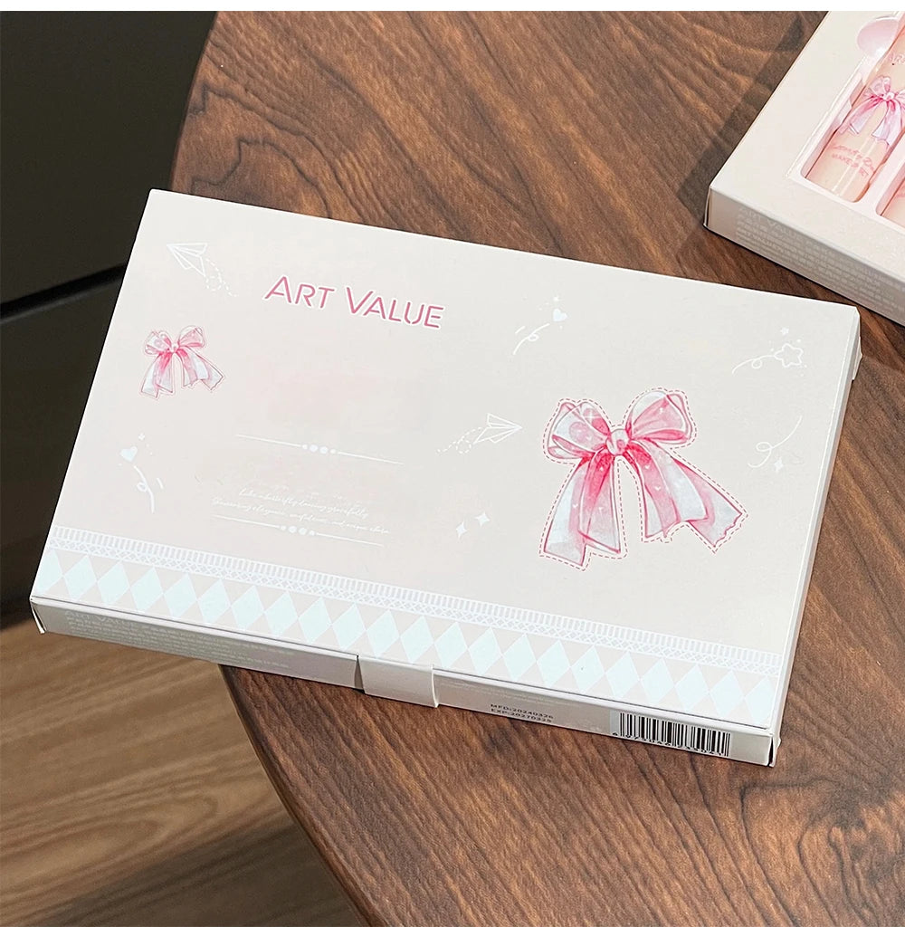 Conjunto de Batons Mate 6 Peças | Kit Veludo Nude com Blush e Colar Presente
