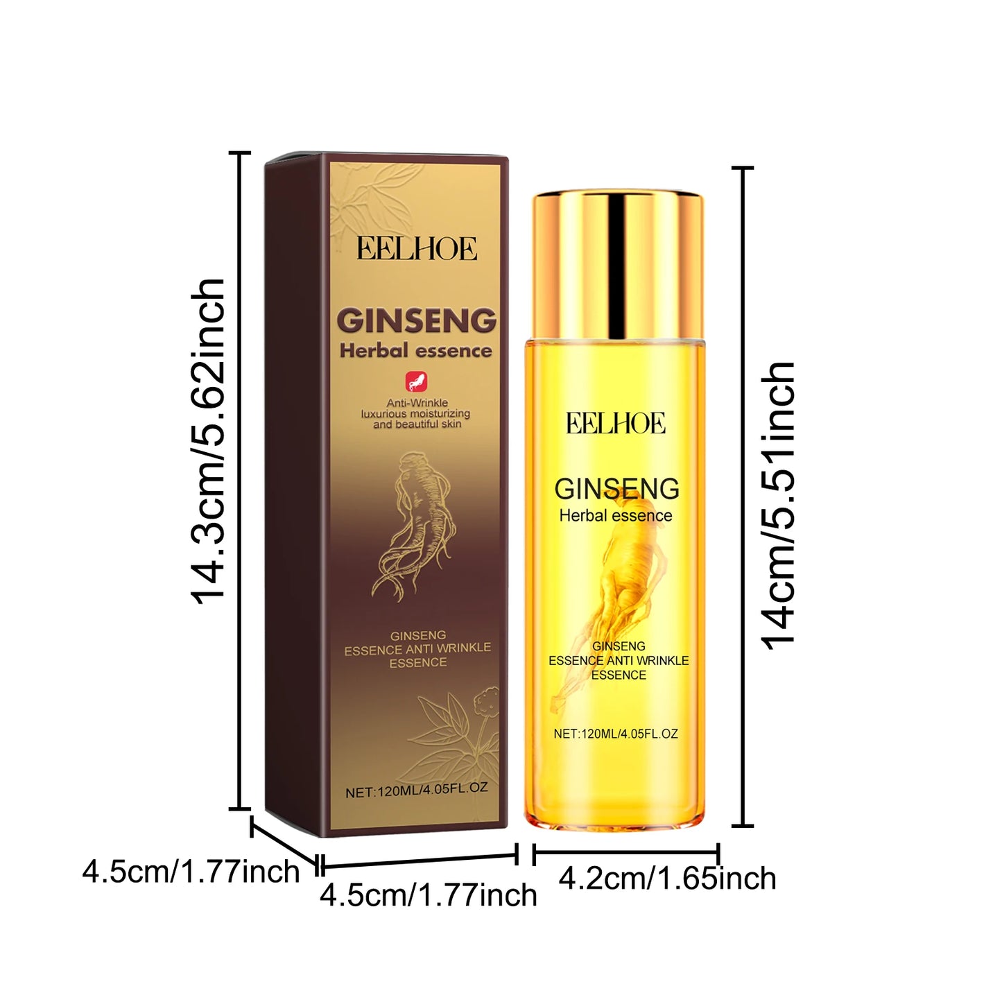 Sérum Anti-Rugas EELHOE Ginseng Polipeptídeo – Óleo Essencial Anti-Idade Firmeza Hidratante Suaviza Pele Reduz Linhas Finas