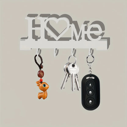 Porta-Chaves de Parede “Home Love” – Organizador Metal com Ganchos