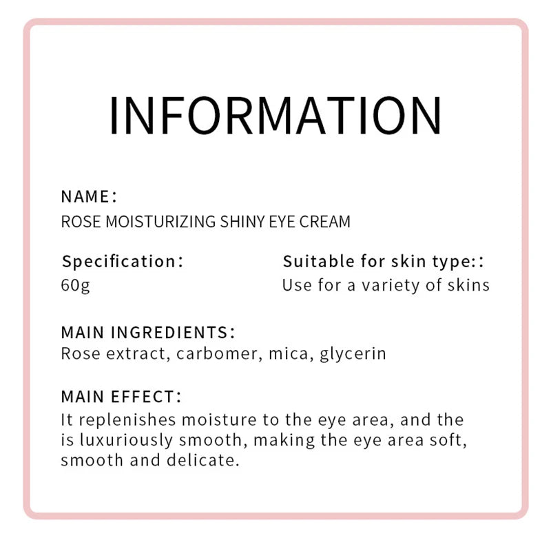 Creme Olhos Rosa SADOER - Anti-Olheiras Bolsas Firmeza Hidratação Contorno Olhos