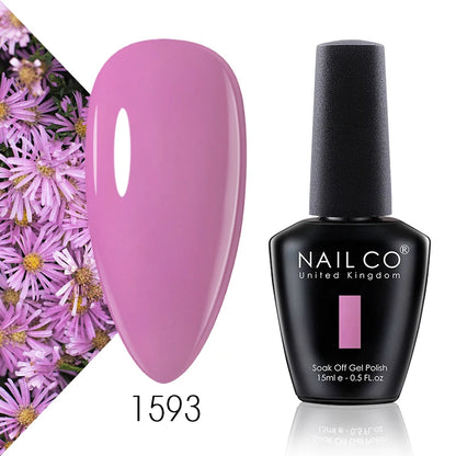 Verniz Gel NAILCO 15ml Série Vermelho Escuro – Cores Glitter UV Manicure Profissional Semi-Permanente