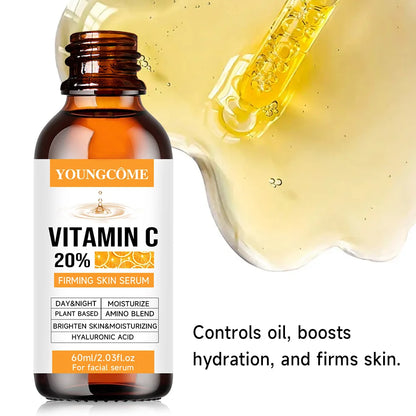 Sérum Facial Vitamina C Remove Rugas – Lifting Firmeza Suaviza Linhas Finas Anti-Idade Essência Branqueamento Ilumina Pele