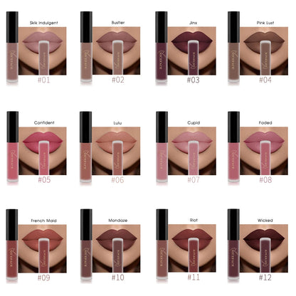 Batom Líquido Matte 34 Cores | À Prova d'Água para Lábios Perfeitos