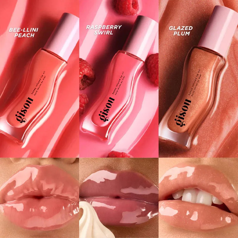 Gisou Lip Balm Óleo Labial Glazed Plum – Hidratação, Volume e Brilho para Lábios Perfeitos