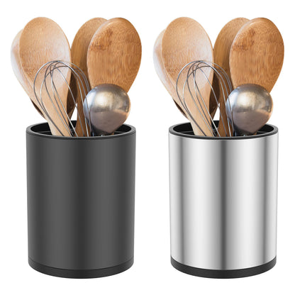 Suporte Talheres Rotativo 360º em Inox – Escorredor Pauzinhos Colheres Garfos | Organização Cozinha