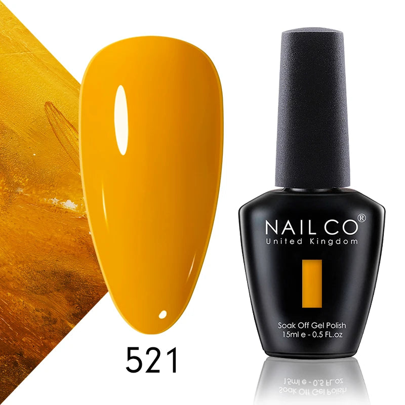 Verniz Gel NAILCO 15ml Série Vermelho Escuro – Cores Glitter UV Manicure Profissional Semi-Permanente