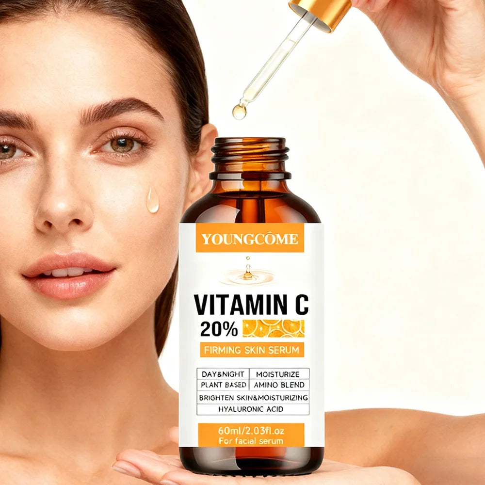 Sérum Facial Vitamina C Remove Rugas – Lifting Firmeza Suaviza Linhas Finas Anti-Idade Essência Branqueamento Ilumina Pele