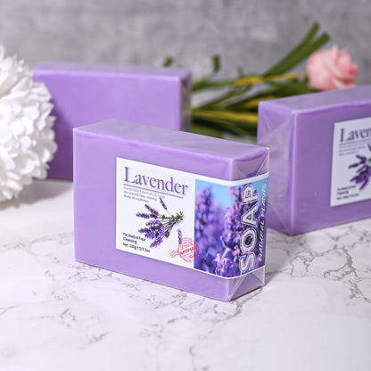 Sabonete Artesanal Lavanda 100g – Óleo Essencial Planta Vitamina C Limpeza Facial Cúrcuma Tom Uniforme Pele