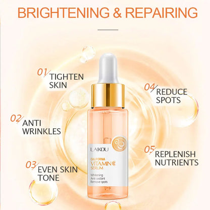 Sérum LAIKOU Vitamina C 30ml – Clareia Manchas Ilumina Essência VC Facial Iluminador