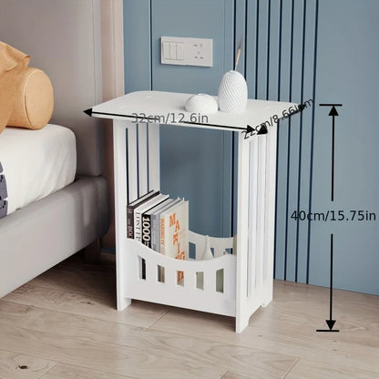 Mesa Arrumação Nórdica Madeira 2 Níveis - Organizador Minimalista Quarto Sala Estilo Escandinavo