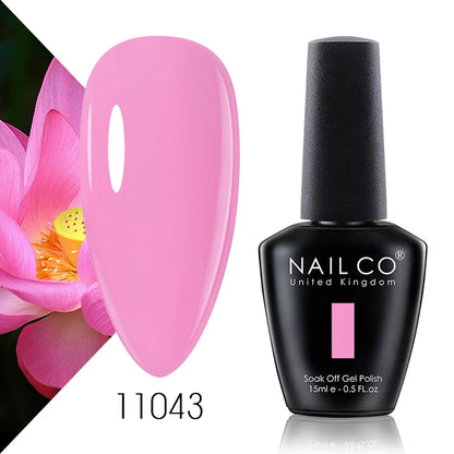 Verniz Gel NAILCO 15ml Série Vermelho Escuro – Cores Glitter UV Manicure Profissional Semi-Permanente